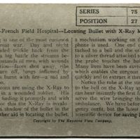 French field hospital - locating bullet with X-Ray machine