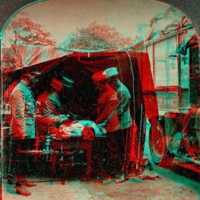 French field hospital - locating bullet with X-Ray machine